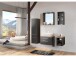 Waschtisch-Set >Davos I< in Alufarben aus Keramik - 60x14x42cm (BxHxT)