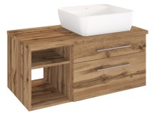 Waschtisch-Set >Davos II< in Alufarben aus Keramik - 90x14x42cm (BxHxT)