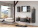 Waschtisch-Set >Davos III< in Alufarben aus Keramik - 90x14x42cm (BxHxT)