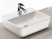 Waschtisch-Set >Davos IV< in Weiß aus Keramik - 90x14x42cm (BxHxT)