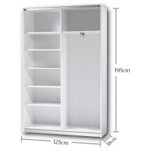 Schwebetürenschrank >Fred< - 125x195,5x38cm (BxHxT)