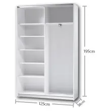 Schwebetürenschrank >Fred< - 125x195,5x38cm (BxHxT)