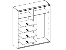 Schwebetürenschrank >Fred< in Weiß - 125x195.5x38cm (BxHxT)