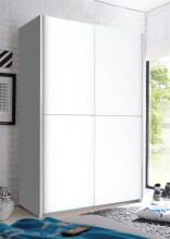 Schwebetürenschrank >Fred< in Weiß - 125x195.5x38cm (BxHxT)