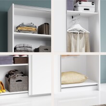 Schwebetürenschrank >Fred< in Weiß - 125x195.5x38cm (BxHxT)