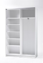 Schwebetürenschrank >Fred< in Weiß - 125x195.5x38cm (BxHxT)