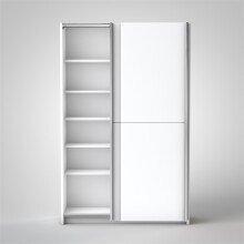 Schwebetürenschrank >Fred< in Weiß - 125x195.5x38cm (BxHxT)