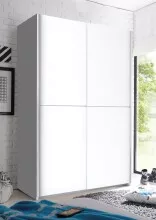 Schwebetürenschrank >Fred< in Weiß - 125x195.5x38cm (BxHxT)