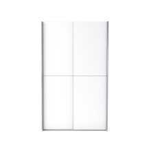 Schwebetürenschrank >Fred< in Weiß - 125x195.5x38cm (BxHxT)