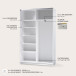 Schwebetürenschrank >Fred< in Weiß - 125x195.5x38cm (BxHxT)