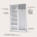 Schwebetürenschrank >Fred< in Weiß - 125x195.5x38cm (BxHxT)