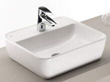 Waschtisch-Set >Davos V< in Weiß aus Keramik - 90x14x42cm (BxHxT)
