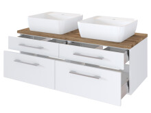 Waschtisch-Set >Davos I< in Weiß aus Keramik - 120x14x42cm (BxHxT)