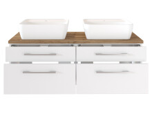 Waschtisch-Set >Davos I< in Weiß aus Keramik - 120x14x42cm (BxHxT)