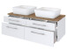 Waschtisch-Set >Davos I< in Weiß aus Keramik - 120x14x42cm (BxHxT)