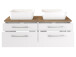 Waschtisch-Set >Davos I< in Weiß aus Keramik - 120x14x42cm (BxHxT)
