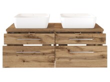 Waschtisch-Set >Davos I< in Alufarben aus Keramik - 120x14x42cm (BxHxT)