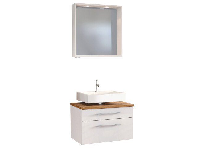 Waschtisch-Set >Davos I< in Weiß aus MDF - 60x41x18cm (BxHxT)