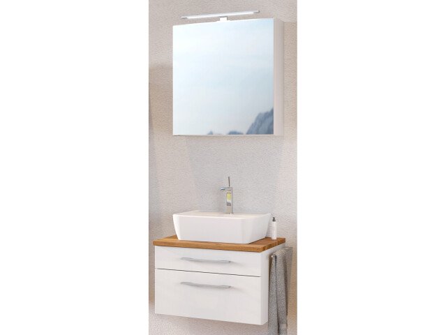 Waschtisch-Set >Davos II< in Weiß aus MDF - 60x41x20cm (BxHxT)