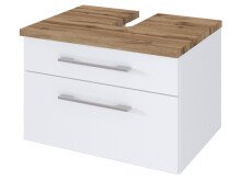 Waschtisch-Set >Davos II< in Weiß aus MDF - 60x41x20cm (BxHxT)