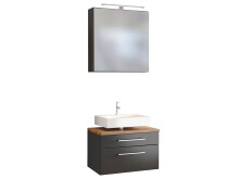 Waschtisch-Set >Davos II< in Alufarben aus MDF - 60x41x20cm (BxHxT)