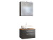 Waschtisch-Set >Davos II< in Alufarben aus MDF - 60x41x20cm (BxHxT)