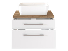 Waschtisch-Set >Davos I< in Weiß aus Keramik - 60x14x10,6cm (BxHxT)