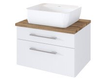 Waschtisch-Set >Davos I< in Weiß aus Keramik - 60x14x10,6cm (BxHxT)