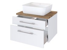 Waschtisch-Set >Davos I< in Weiß aus Keramik - 60x14x10,6cm (BxHxT)