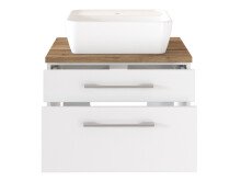 Waschtisch-Set >Davos I< in Weiß aus Keramik - 60x14x10,6cm (BxHxT)