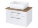 Waschtisch-Set >Davos I< in Weiß aus Keramik - 60x14x10,6cm (BxHxT)
