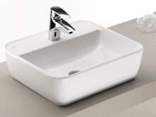 Waschtisch-Set >Davos II< in Weiß aus Keramik - 60x14x10,6cm (BxHxT)