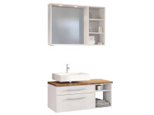 Waschtisch-Set >Davos IV< in Weiß aus MDF - 90x41x18cm (BxHxT)