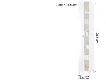 Hochschrank >Kleo< - in weiss - 33.5x195.5x31.5cm...
