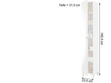 Hochschrank >Kleo< - in weiss - 33.5x195.5x31.5cm...