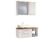 Waschtisch-Set >Davos VI< in Alufarben aus MDF - 90x41x18cm (BxHxT)