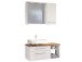 Waschtisch-Set >Davos VI< in Alufarben aus MDF - 90x41x18cm (BxHxT)