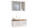 Waschtisch-Set >Davos VIII< in Alufarben aus MDF - 90x41x18cm (BxHxT)