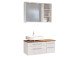 Waschtisch-Set >Davos VIII< in Alufarben aus MDF - 90x41x18cm (BxHxT)