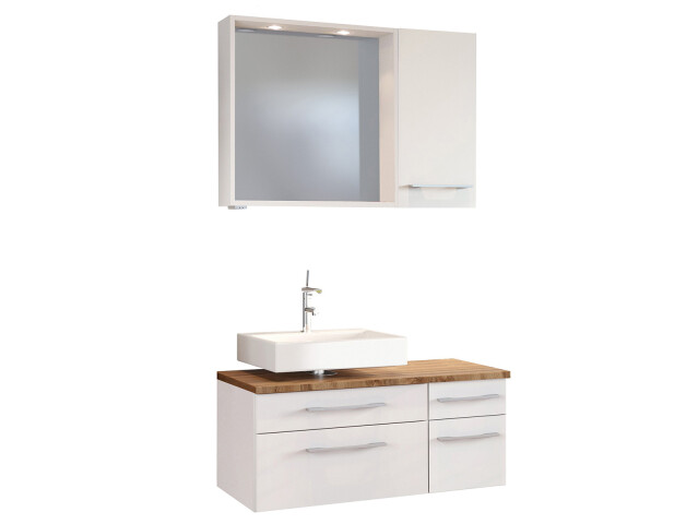 Waschtisch-Set >Davos X< in Weiß aus MDF - 90x41x18cm (BxHxT)