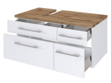 Waschtisch-Set >Davos X< in Weiß aus MDF - 90x41x18cm (BxHxT)