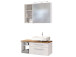 Waschtisch-Set >Davos XI< in Weiß aus MDF - 90x41x18cm (BxHxT)