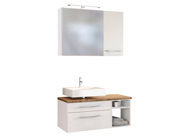 Waschtisch-Set >Davos XIV< in Weiß aus MDF - 90x41x20cm (BxHxT)