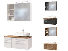 Waschtisch-Set >Davos XV< in Alufarben aus MDF -...