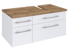 Waschtisch-Set >Davos XV< in Weiß aus MDF - 90x41x18cm (BxHxT)