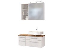 Waschtisch-Set >Davos XV< in Weiß aus MDF - 90x41x18cm (BxHxT)