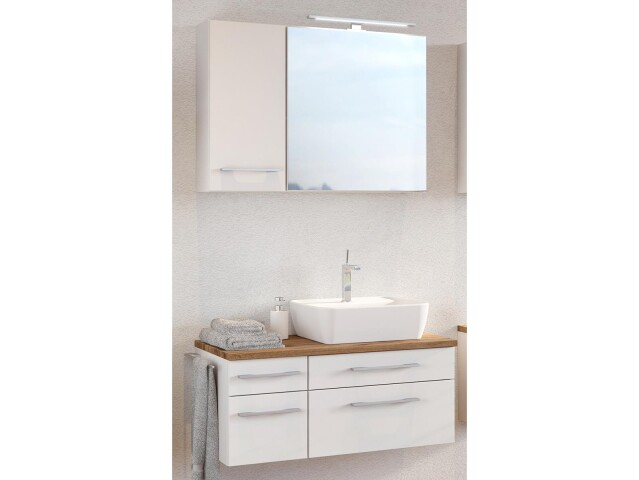 Waschtisch-Set >Davos XVII< in Weiß aus MDF - 90x41x20cm (BxHxT)