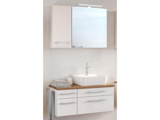 Waschtisch-Set >Davos XVII< in Weiß aus MDF - 90x41x20cm (BxHxT)