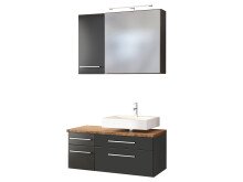 Waschtisch-Set >Davos XVII< in Alufarben aus MDF -...