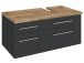 Waschtisch-Set >Davos XVII< in Alufarben aus MDF - 90x41x20cm (BxHxT)
